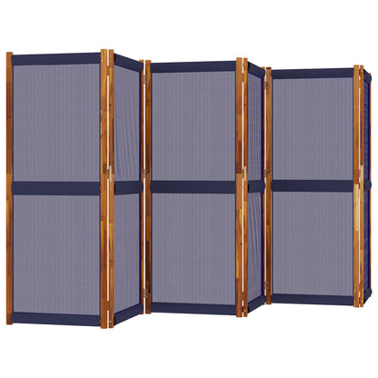 Elegant Dark Blue 6-Panel Room Divider, 420x180 cm Fabric Screen