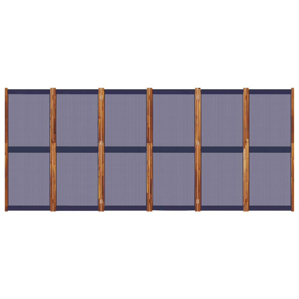 Elegant Dark Blue 6-Panel Room Divider, 420x180 cm Fabric Screen