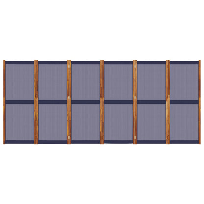 Elegant Dark Blue 6-Panel Room Divider, 420x180 cm Fabric Screen