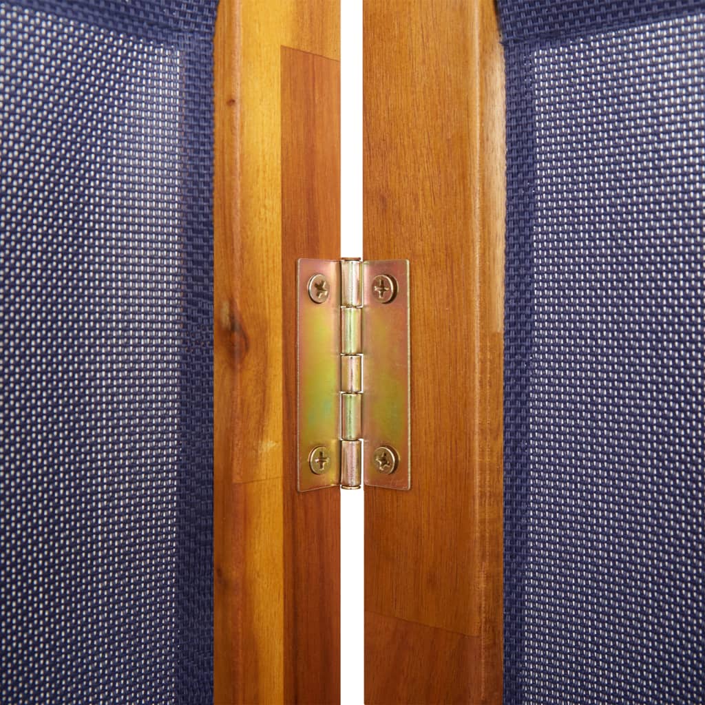 Elegant Dark Blue 6-Panel Room Divider, 420x180 cm Fabric Screen