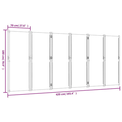 Elegant Dark Blue 6-Panel Room Divider, 420x180 cm Fabric Screen