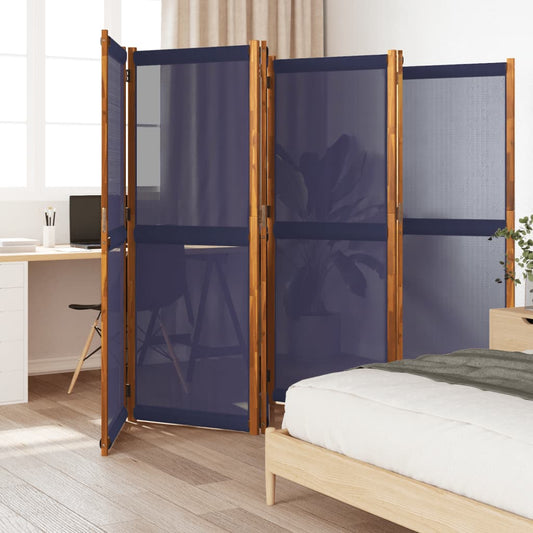 Elegant Dark Blue 6-Panel Room Divider, 420x180 cm Fabric Screen