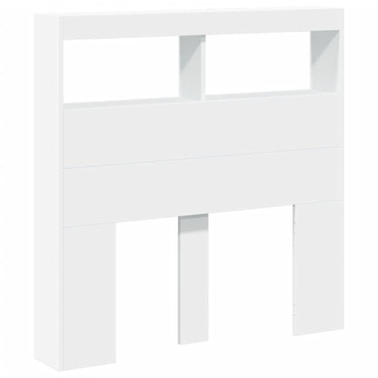 LED Headboard Cabinet White 100x17x102 cm - Sleek Storage Solution