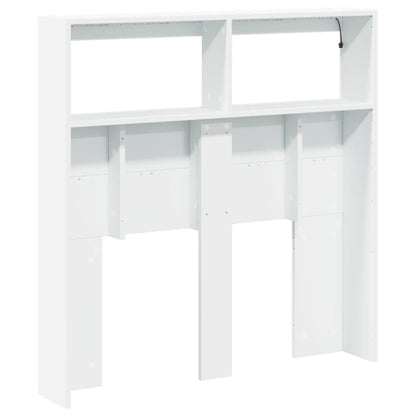LED Headboard Cabinet White 100x17x102 cm - Sleek Storage Solution