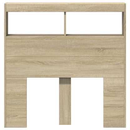LED Headboard Cabinet, Sonoma Oak, 100x17x102 cm - Modern Style