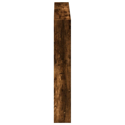 LED Smoked Oak Headboard Cabinet - 100x17x102 cm, Stylish Storage