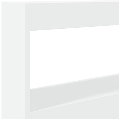 LED White Headboard Cabinet, Wood, 120x17x102 cm
