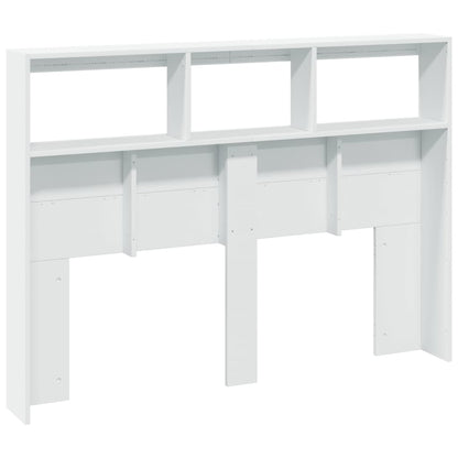White LED Headboard Cabinet, 140x17x102 cm - Sleek & Modern Design