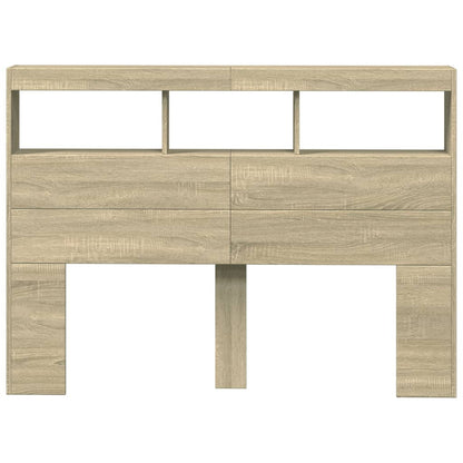 Sonoma Oak LED Headboard Cabinet 140x17x102 cm - Stylish Storage