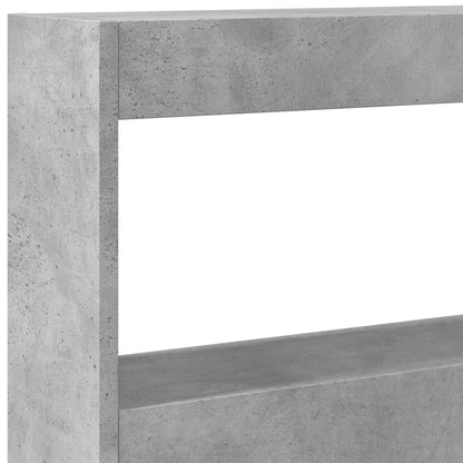 Concrete Grey LED Headboard Cabinet 160x17x102 cm