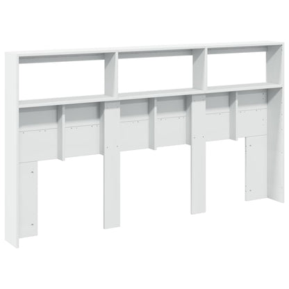 LED Headboard Cabinet White 180x17x102 cm - Stylish Storage Solution