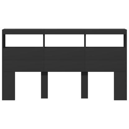 Black LED Headboard Cabinet 180x17x102 cm - Sleek & Modern Design