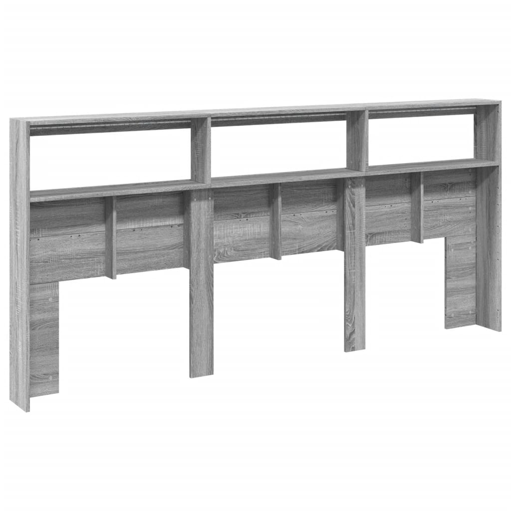 LED Grey Sonoma Headboard Cabinet, 220x17x102 cm - Stylish Storage