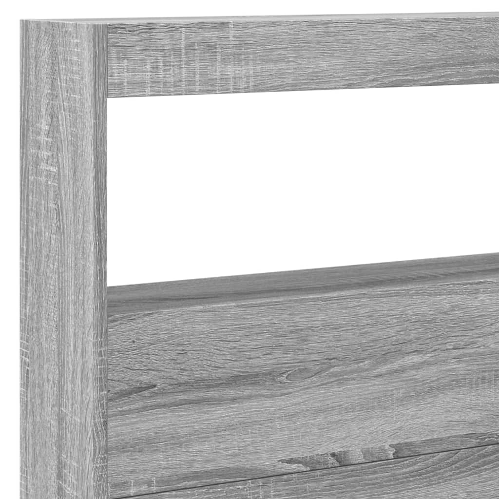 LED Grey Sonoma Headboard Cabinet, 220x17x102 cm - Stylish Storage