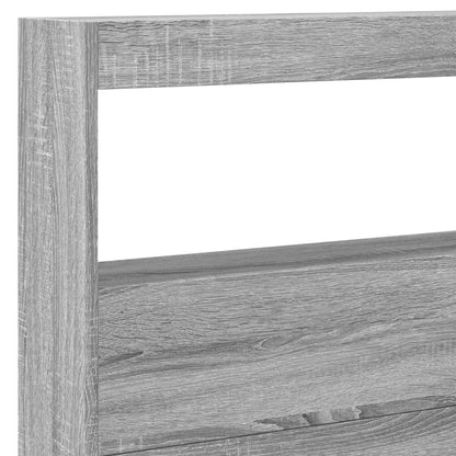 LED Grey Sonoma Headboard Cabinet, 220x17x102 cm - Stylish Storage