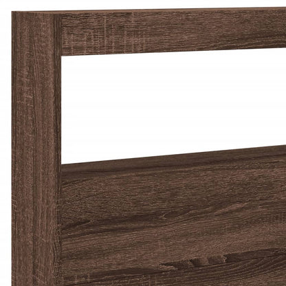 Brown Oak Headboard Cabinet with LED, 220x17x102 cm