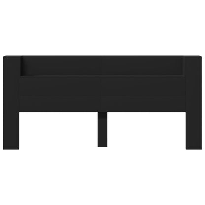 Black LED Headboard Cabinet, 220x16.5x103.5 cm – Modern & Stylish