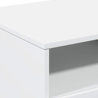 Coffee Table with LED Lights White 90x49x40 cm