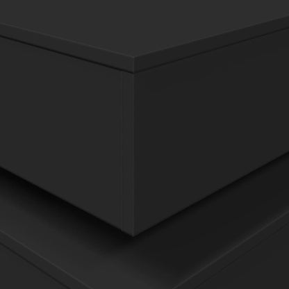 Coffee Table with LED Lights Black 50x50x40 cm