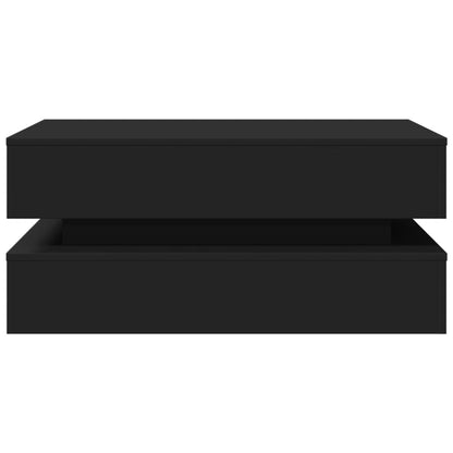 Coffee Table with LED Lights Black 90x50x40 cm