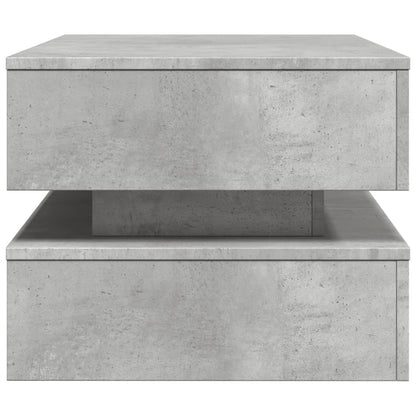 Coffee Table with LED Lights Concrete Grey 90x50x40 cm