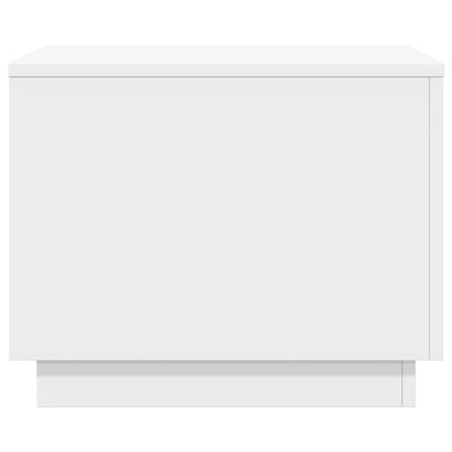 Coffee Table with LED Lights White 50x50x40 cm