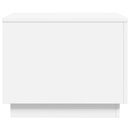 Coffee Table with LED Lights White 50x50x40 cm