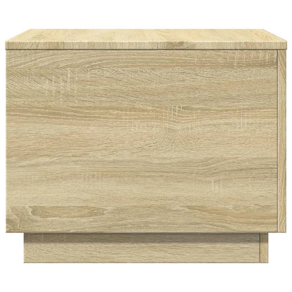 Coffee Table with LED Lights Sonoma Oak 50x50x40 cm