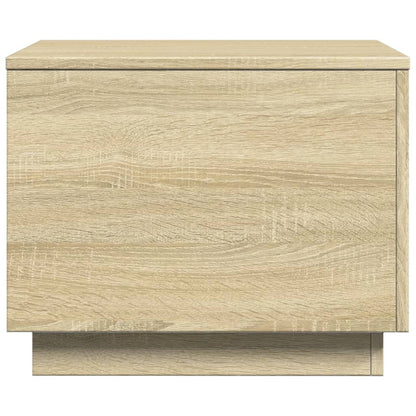 Coffee Table with LED Lights Sonoma Oak 50x50x40 cm