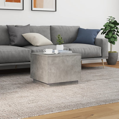Coffee Table with LED Lights Concrete Grey 50x50x40 cm