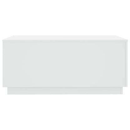 Coffee Table with LED Lights White 90x50x40 cm