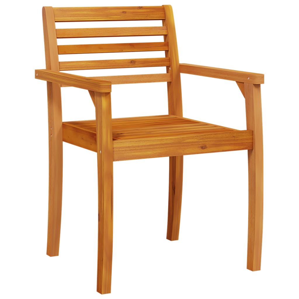 Solid Acacia Wood Garden Chairs, Set of 2, 59x55x85 cm
