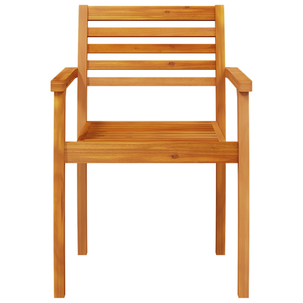 Solid Acacia Wood Garden Chairs, Set of 2, 59x55x85 cm