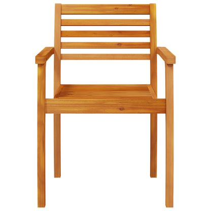 Solid Acacia Wood Garden Chairs, Set of 2, 59x55x85 cm