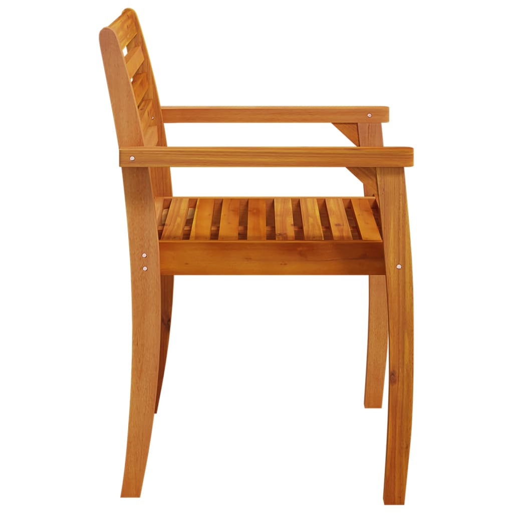 Solid Acacia Wood Garden Chairs, Set of 2, 59x55x85 cm
