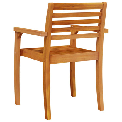 Solid Acacia Wood Garden Chairs, Set of 2, 59x55x85 cm
