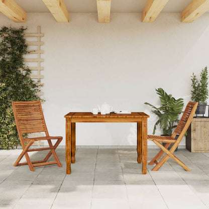 Set of 2 Folding Garden Chairs in Solid Acacia Wood