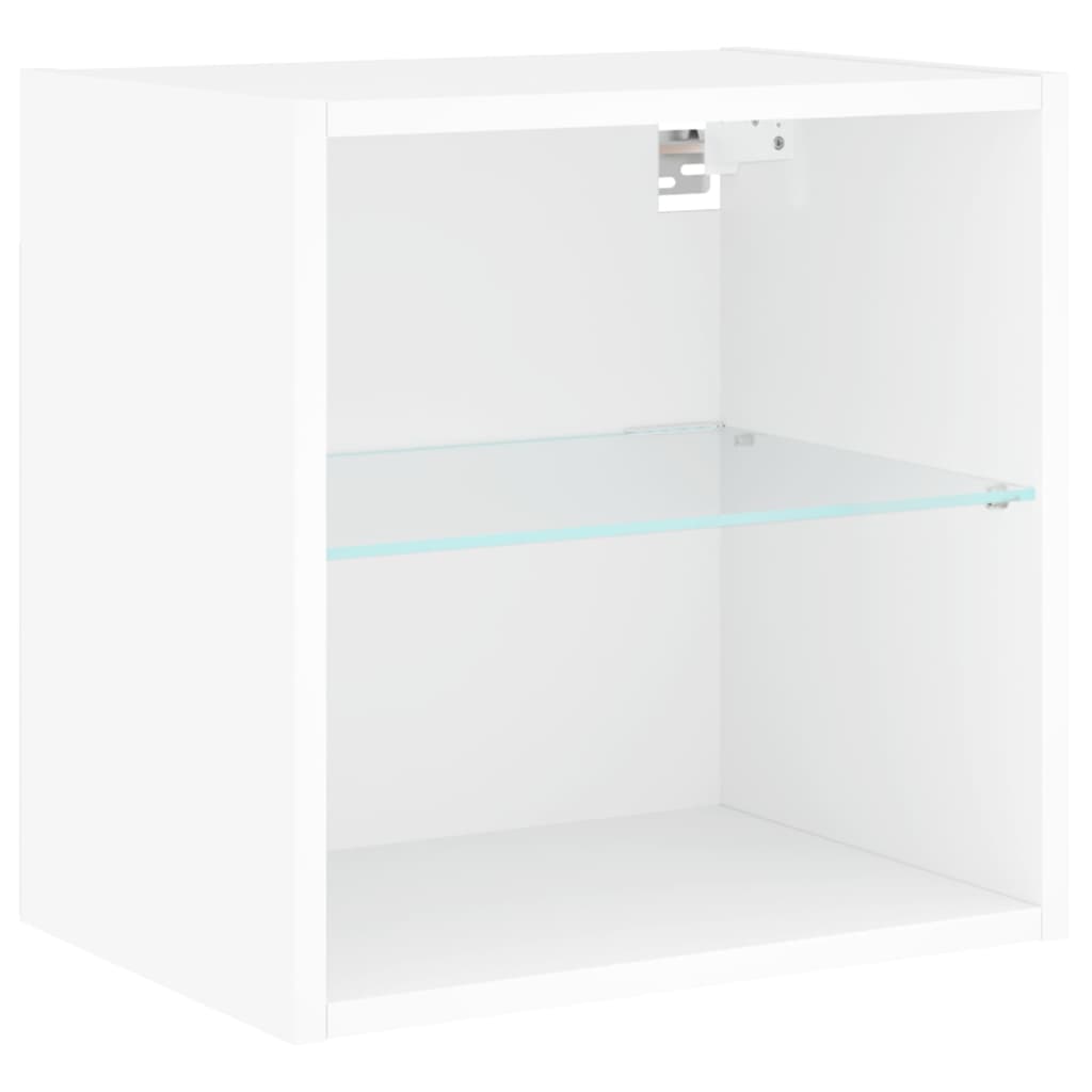 8 Piece TV Wall Units with LED White Engineered Wood