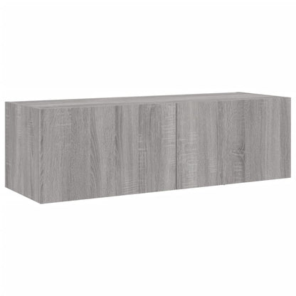 5 Piece TV Wall Cabinets with LED Lights Grey Sonoma
