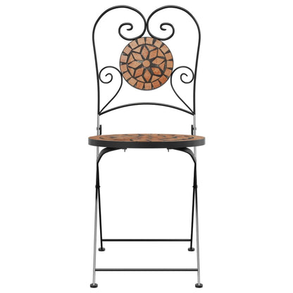 Foldable Bistro Chairs 2pcs, Terracotta Ceramic - Stylish & Practical