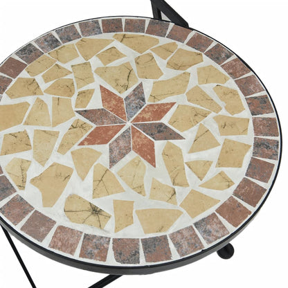 Foldable Bistro Chairs Set, 2 pcs, Terracotta & White Ceramic