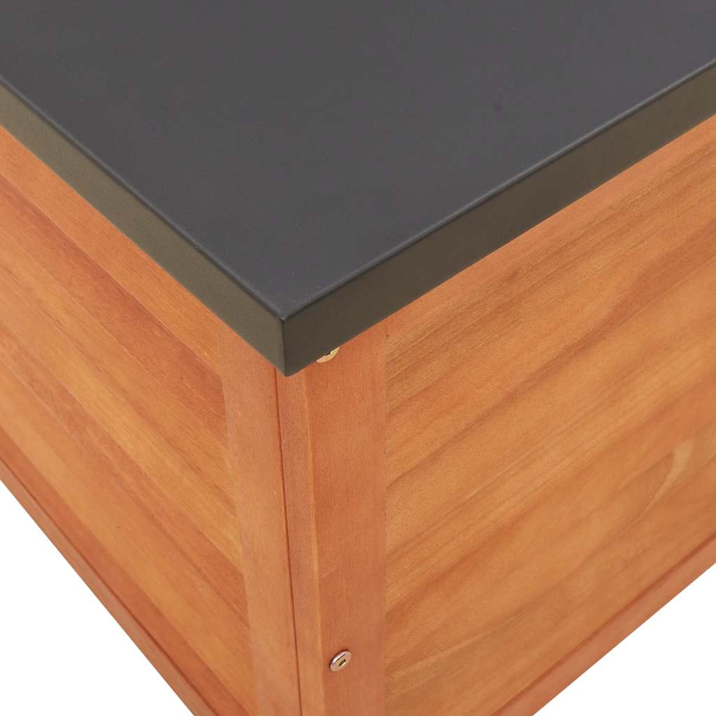 Solid Wood Eucalyptus Garden Storage Box 90x48x55 cm