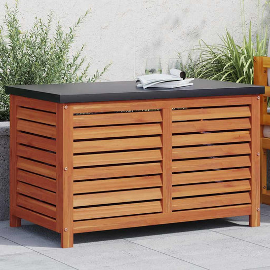 Solid Wood Eucalyptus Garden Storage Box 90x48x55 cm