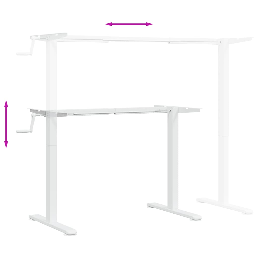 Adjustable White Steel Standing Desk Frame (94-135)x60x(70-114)cm