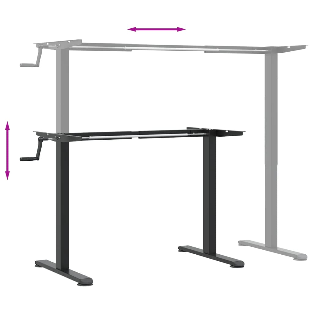 Adjustable Black Steel Standing Desk Frame (94-135)x60x(70-114) cm