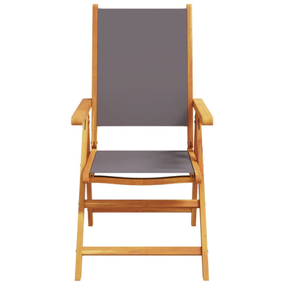 Anthracite Solid Wood & Fabric Garden Chairs, Set of 2