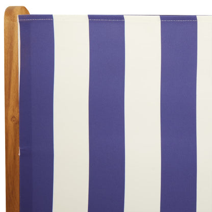 Blue & White Acacia Wood Garden Chairs Set - 2 pcs Fabric Design