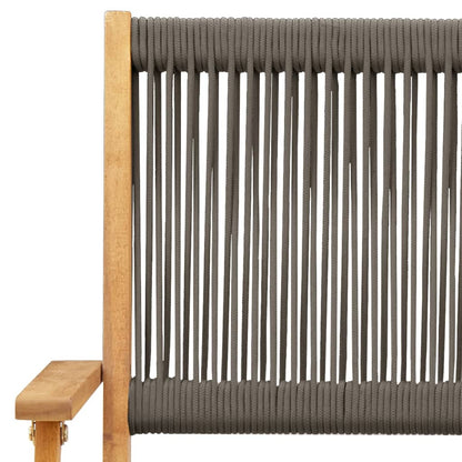 2 Grey Garden Chairs in Solid Acacia Wood & Polypropylene
