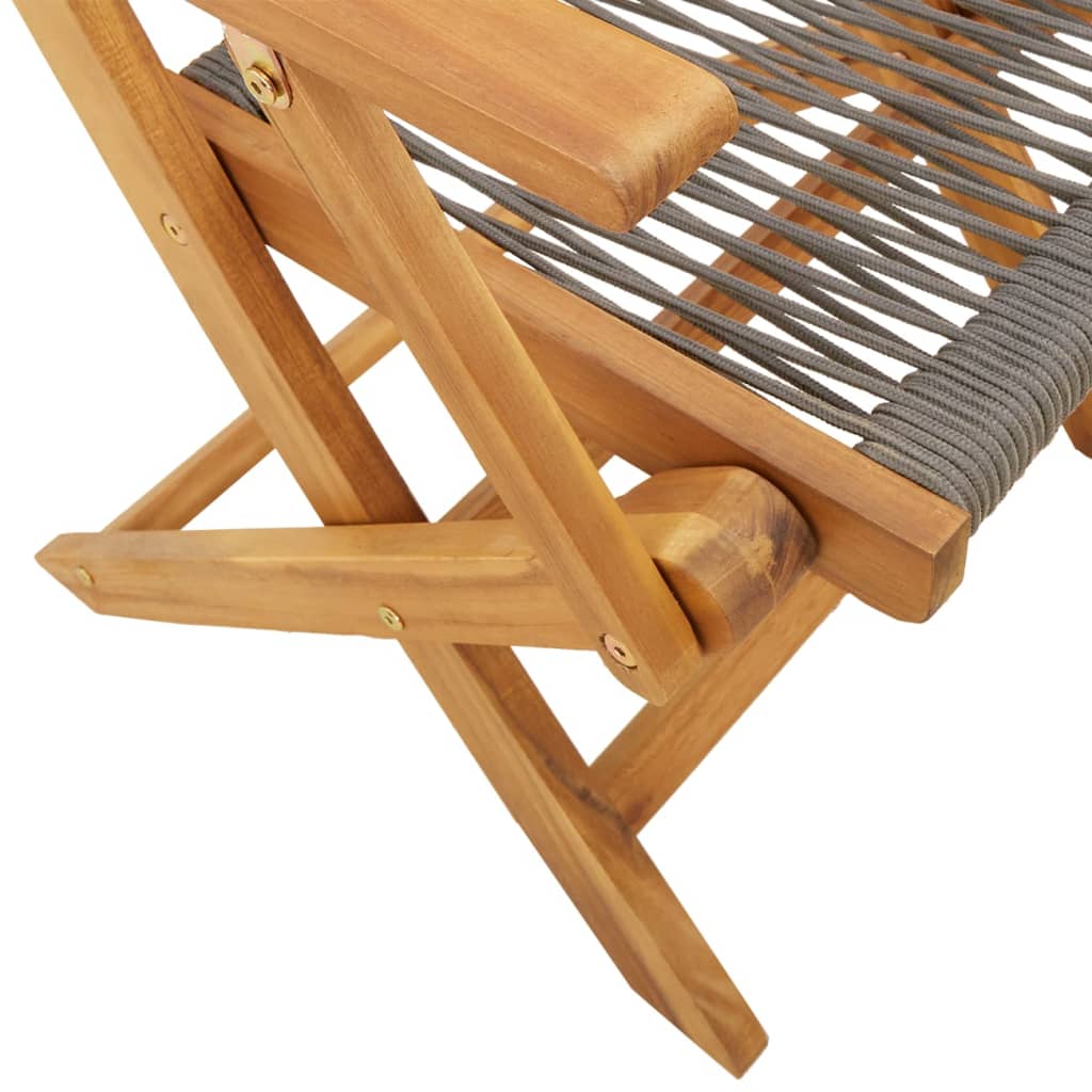 2 Grey Garden Chairs in Solid Acacia Wood & Polypropylene