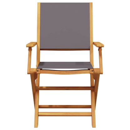 Anthracite Solid Wood Acacia 2-Piece Garden Chair Set